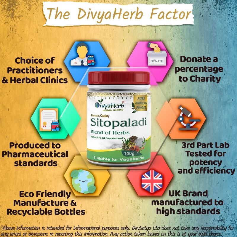 DivyaHerb Sitopaladi Powder 100grm, Natural, (Pack of 1)