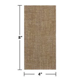 Hoffmaster FP1107 FashnPoint Burlap Printed Dinner Napkin, Ultra Ply, 1/8 Fold, 15.5" Length x 15.5" Width, Natural (8 Packs of 100) (Pack of 800)