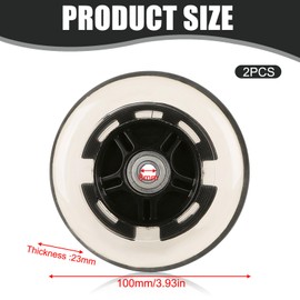 Pack of 2 Scooter Wheels, Luminous 100 mm Scooter Replacement Wheels with Ball Bearings Scooter Wheel PU Material Scooter Replacement Stunt Scooter PU Bearings Compatible with Most Stunt Scooters and