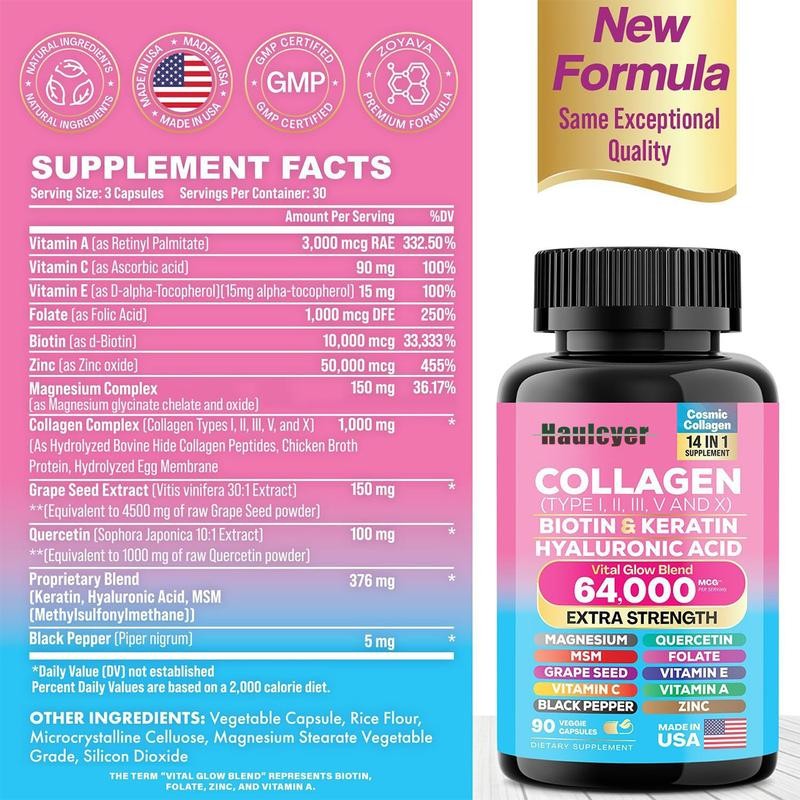 Biotin Collagen Capsules | 60 grains