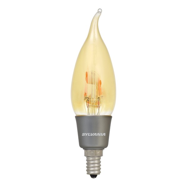 LEDVANCE 79542 Sylvania Ultra LED B10 Vintage Light Bulb-40W Equivalent-2200K-Candelabra Bent Tip, Candelabra Base, Warm White-2200K