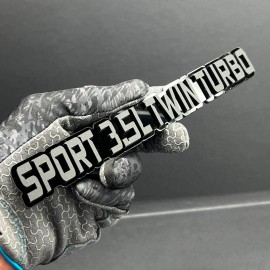 Emblem Badge 1PC SPORT 3.5L TWIN TURBO Emblem – 3D Multicolor Acrylic Car Badge Decal