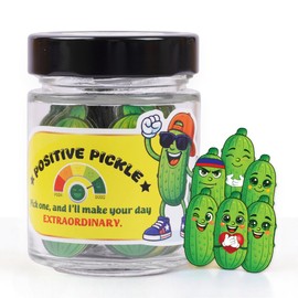 60 Positive Pickle Affirmation Cards in a Decorative Jar - Uplifting and Motivational Quotes for Daily Inspiration, Emotional Support, Friendship Gifts. (Positive Pickle)