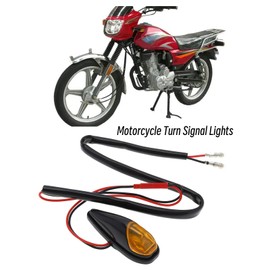eMagTech 2X Adhesive Motorcycle Turn Lights LED Motorcycle Flush Mount Turn Signal 5W Yellow Light Bulb Lamp LED Indicator Light for Universal Motorbike