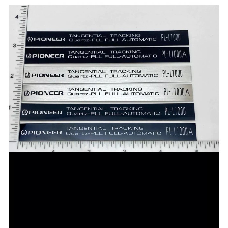 Pioneer PL-L1000 PL-L1000A Metal Silver Black Badge Replacement Plate