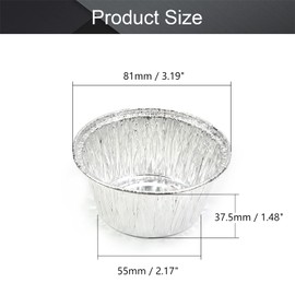 30 Pack Round Aluminum Foil Pans Disposable Containers with Straight Walls for Storing, Baking, Meal Prep Reheating Freezer Oven Safe