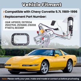 Hodflop HP10031 25027510 Fuel Pump Assembly Fits for Chevy Corvette 5.7L 1989 1990 1991 1992 1993 1994 1995 1996 Replace# 19179534, 25116881, E16008, P74074, RE0381P