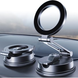 WAGADA Soporte Magnético para Teléfono, Soporte Plegable para Teléfono de Coche, Soporte Plegable con 360° Ventosa, Adecuado para Uso en el automóvil, la Oficina y el Hogar