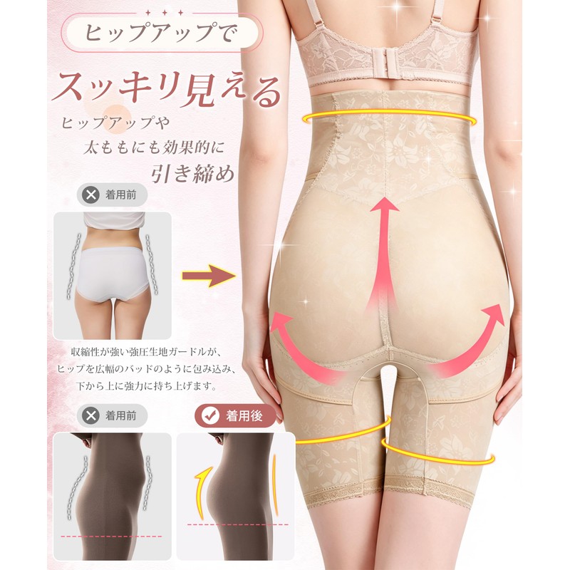 [Allanve] 【現役ママ×助産師開発!】 骨盤ガードル 補正下着 【骨盤ベルト×ガードルの二重サポート】 お腹ギュッと引き締め ヒップアップ ガードル 産後 骨盤