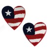 US Flag Heart Patch Chenille Embroidered Iron-On Patch, Embroidery Applique