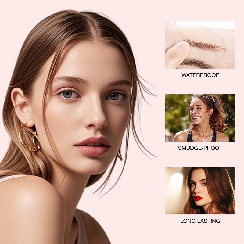 Curved Eyebrow Pen, 2-in-1 Dual Ended Eyebrow Pencil, Microblade Eyebrow