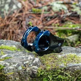 Funn Equalizer Bike Stem with Zero Rise- Length 35mm stem with 31.8mm Bar Clamp, 0 Degree Alloy Bike Stem for Mountain Bike and BMX Bike (Blue)