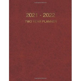 2021-2022 Two Year Planner: Red Leather | Simple Monthly Planner 24 Months Calendar, 2 Year Appointment Book, Business Planners, Agenda Schedule Organizer and Journal