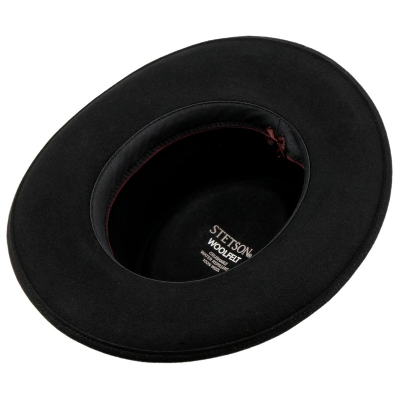 Stetson Petersham Gambler Wool Hat - Plain Hat - Leather