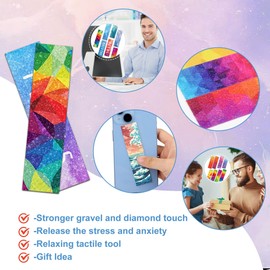 50 PCS Calm Strips for Anxiety Sensory Stickers Calm Stickers for Relieve Adults Kids Teens Fidgets Stress Office & Classroom Supplies Anxiety Relief Items with Tactile Textured Surface Patterns