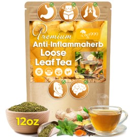 TOG999, 12oz Anti-Inflammaheb Loose Leaf Tea | 100% Natural Blend of Ginger, Turmeric, Peppermint, Black Pepper & Cinnamon | Caffeine-Free, Sugar-Free, Gluten-Free, Vegan, Handcrafted