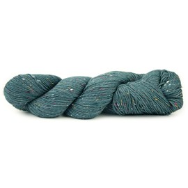 HiKoo Sueno DK Tweed Yarn Hank for Knitting, Crocheting, and Crafts, Soft Superwash Merino Wool, Viscose from Bamboo, Viscose Flecks, 255 Yards, #1612 - Tranquil Teal