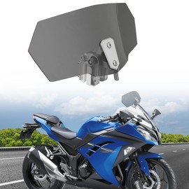 DREAMIZER Universal Motorcycle Windshield, Adjustable Wind Deflector Clip On Windshield Extension Spoiler Wind Air Deflector Compatible with Honda Kawasaki Yamaha Suzuki Triumph Motorbike