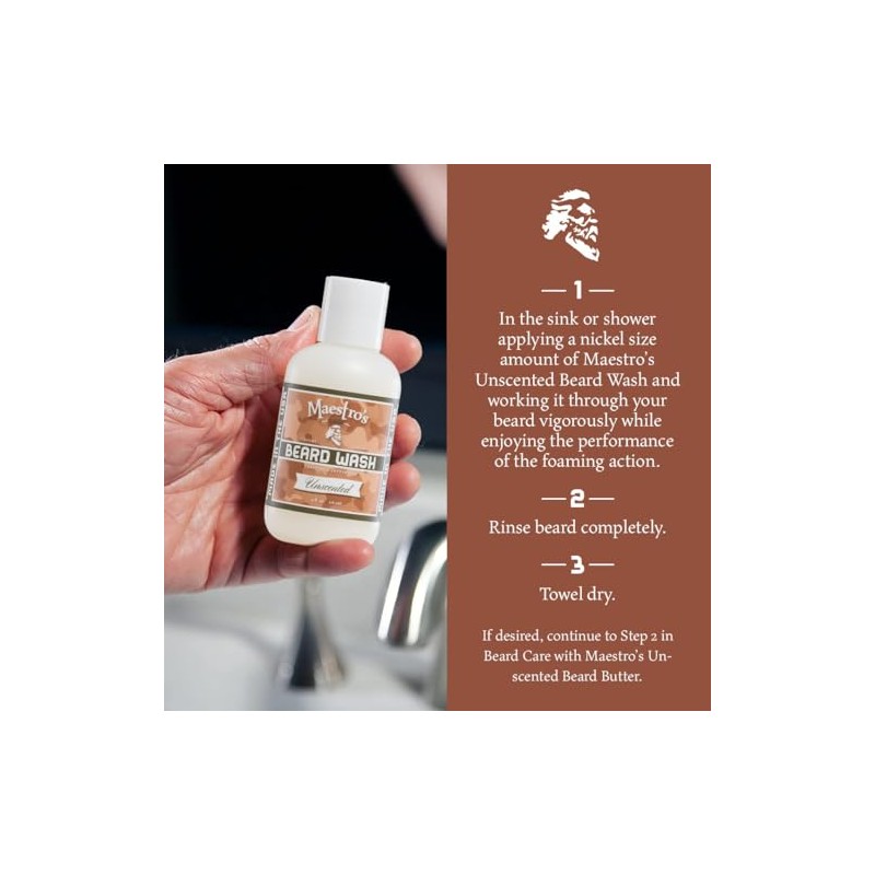 Maestro's Classic Modest Beard Wash, 4 Ounce