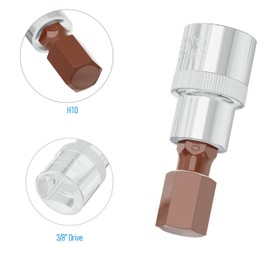 FOCMKEAS 2PCS 3/8" Drive H10(10mm) Hex Bit Socket, Heat Treated S2 Steel Allen Bits, CR-V Socket 1.9" Length