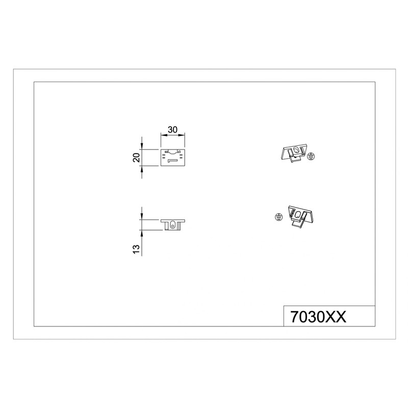Duoline 703031 Kit of 2 End Caps White