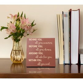 Graduation Decorations Wooden Senior Night Gifts Class of 2025 Graduation Gift Positive Graduation Quote Sign Desk Decor Rustic Home Congrats Grad Decorations - Red