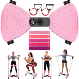 HEH Waist Twister Machine Exercise, Adjustable Ab Twister Board with Digital Display, Waist Twister with 5 Resistance Bands, 450lbS Capacity & 20dB Ultra-Quiet, Anti-Slip Home Gym Workout Equipment for Men Women