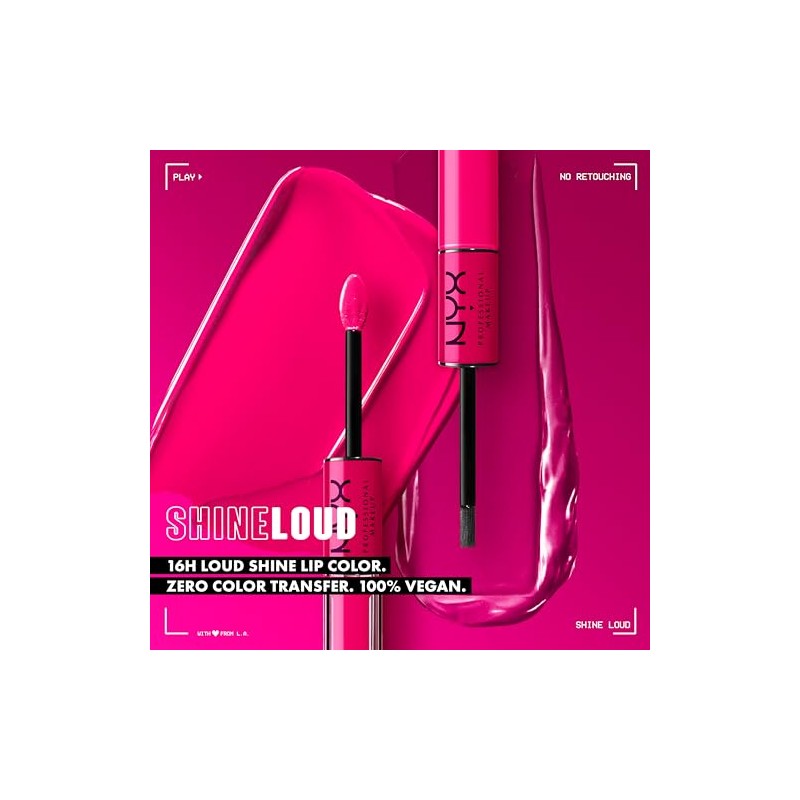 NYX Professional Makeup, Shine Loud, Labial Líquido Larga Duración, Trop