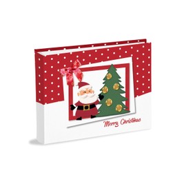 Christmas Photo Album 20x16cm with 30 White Sheets (60 Pages) Made of Thick and Durable Card with Printed Paper Cover
