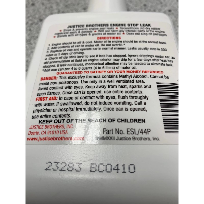 justice brothers JB engine stop leak 15 ounce