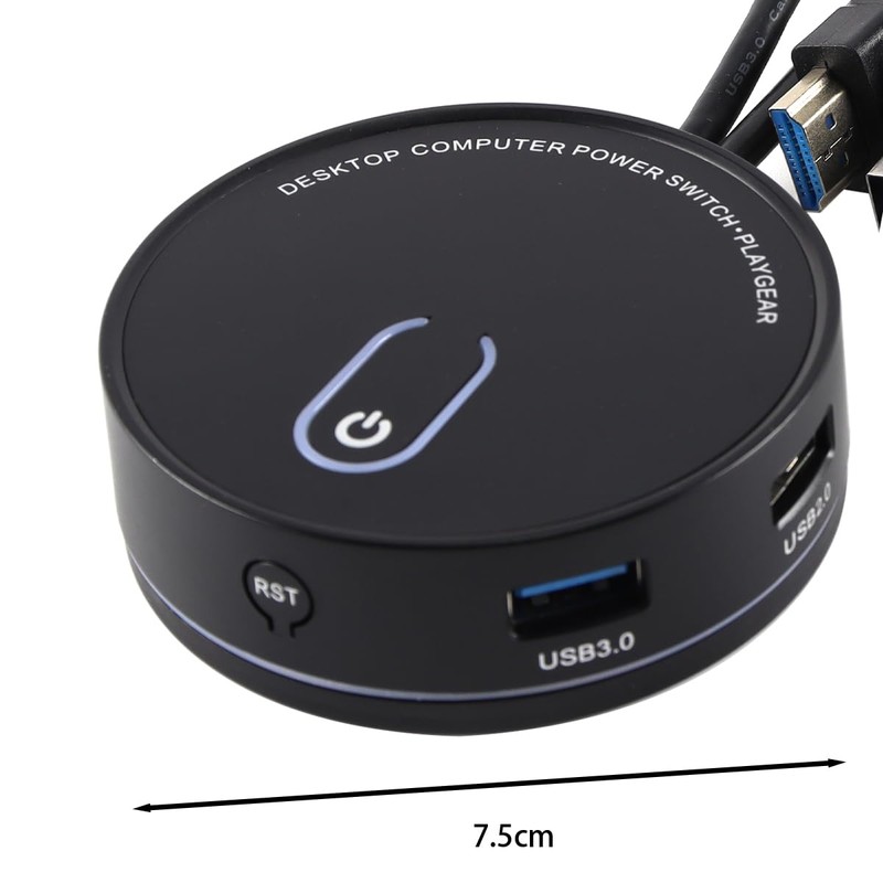 Gorise Computer Desktop External Switch PC Power Button with USB3.0