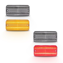 VIPMOTOZ LED Light Compatible with 1968 1969 1970 1971 1972 Chevy C/K Series Pickup Trucks Amber Front & Red Rear Side Marker Light Bumper Fender Lamps [Front+Rear]&[Left+Right] 4Pcs Replacement Kit