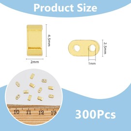 DICOSMETIC Pack of 300 24K Gold-Plated 2 Hole Beads Rectangle 4.5 x 2 x 2.5 mm Hematite Pearl Synthetic Gemstone Loose Beads Multi-Strand Connection for Jewellery Making Hole: 1 mm