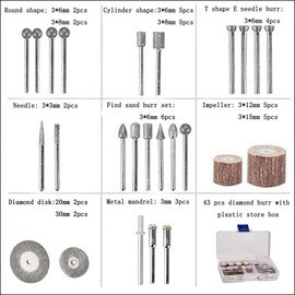Carving Expert Stone Carving Set Polishing Rotary Tools Diamond Burr for Carving/Engraving Stone, Rocks, Jewelry, Glass, Ceramics For Dremel Rotary Tools