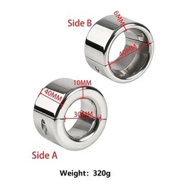Stainless Steel Heavy Exercise Ring Endurance Accessory, Men's Special Fitness Ring -E11US (B:Height 40mm, Inner Diameter 30-40mm)