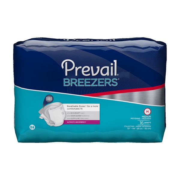Prevail Breezers Incontinence Briefs, Unisex Adult Incontinence Briefs with Tabs,