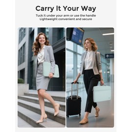 DOMISO 17.3 inch Laptop Case Sleeve Protective Cover Compatible with 17.3 inch HP Pavilion Envy 17/Lenovo IdeaPad/Acer/ASUS/Dell/Alienware/LG Gram,Water Resistant Computer Bag with Handle,Mint Green