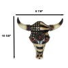 Western Bison Bull Cow Skull With USA Flag Maltese Fire