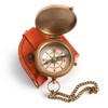 Engraved Pocket Compass with Leather Case – Inspirational Quote &