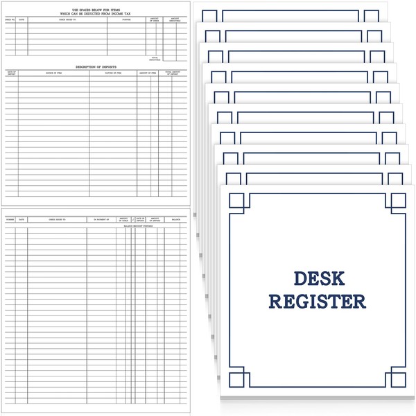 Kosiz 10 Pcs Check Desk Registers Checkbook Register for Business