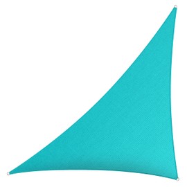 ShadeMart 18' x 23' x 29.2' Turquoise Sun Shade Sail UPF50 Right Triangle SMTAPT32 Canopy Fabric Cloth Screen, Water Air Permeable & UV Resistant, Heavy Duty (We Customize Size)