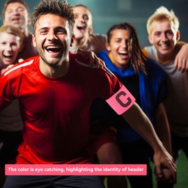 Football Captain Armband, 10Pcs Soccer Elastic Captain Armband Adjustive Nylon Basketball Player Bands for Adult Youth(pink)