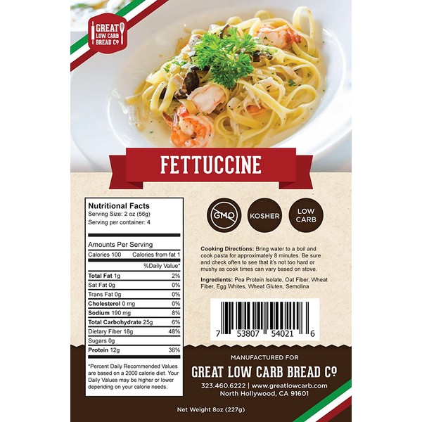 Great Low Carb Bread Company - Fettuccine Pasta, 8 ounces