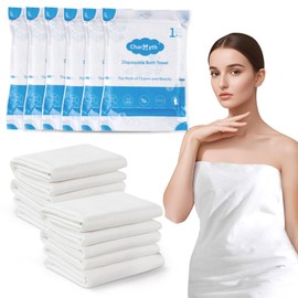 Charmyth Disposable Bath Towel 6 Pack 56'' x 27.5'' Disposable Camping Towels for Travel, Durable Large Portable Towels for Camping Beach Swimming SPA, Individually Packed