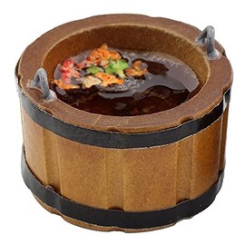 MyTinyWorld Dolls House Miniature Large Wooden Bucket/Churn Filled With Water