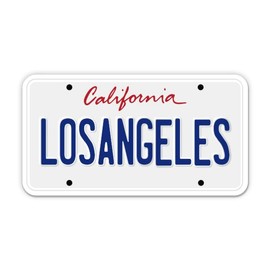 Squiddy Los Angeles La California State License Plate Style - Vinyl Sticker Decal for Phone, Laptop, Water Bottle (3.5" Wide)