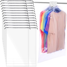 Huhumy Heavy Duty Garment Moving Bags 24'' x 40'' Large Moving Bags to Transport Clothes Without Folding, Water Resistant, Ideal for Outerwear Jackets Shirts Drawstring Garment Storage(24 Pcs)