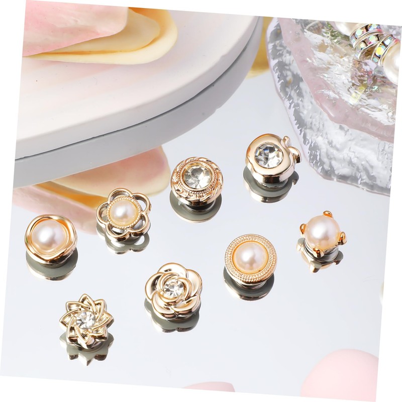 SHINEOFI 8pcs Magnetic Hijab Pins Stylish No Sew Buttons for