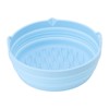 Silicone Air Cooker Pot Round Folded Blue Fryer Liner Tray