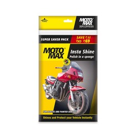 MOTOMAX Instashine Sponge 4 in 1 Zipper Pouch for Paint & Exterior Care, Instantly Cleans & Shines Bikes, Motorbikes, Cars Paint & Exterior, Micro-Fiber Sponge to Instantly Remove Oil, Dirt